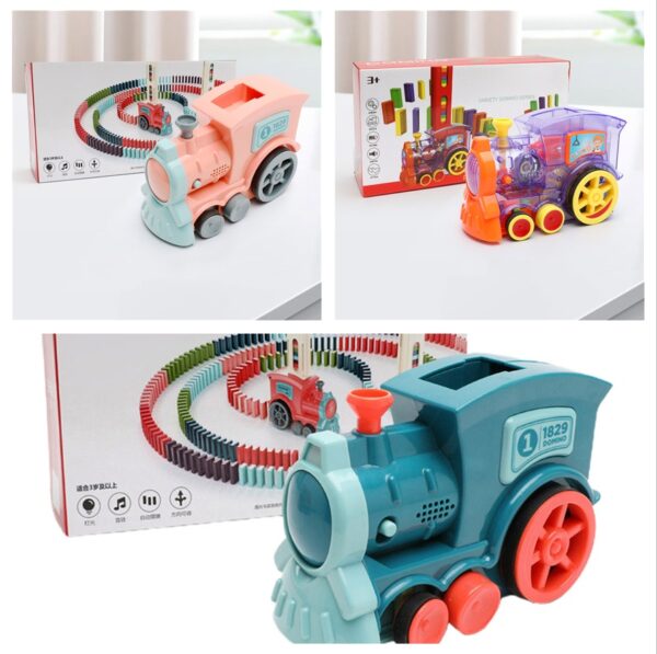 Tren de dominó, juguetes para bebés, coche, rompecabezas, liberación automática, licencia, bloques de construcción eléctricos, tren de juguete / Domino Train Toys Baby Toys Car Puzzle Automatic Release Licensing Electric Building Blocks Train Toy - Imagen 6