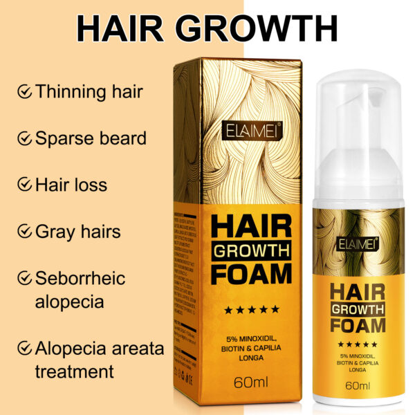 Mousse Fortalecedor con Minoxidil, Cúrcuma y Biotina – Crecimiento y Anticaída / Hair Growth & Thickening Mousse with Minoxidil, Turmeric & Biotin - Imagen 3